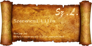 Szerencsi Lilla névjegykártya